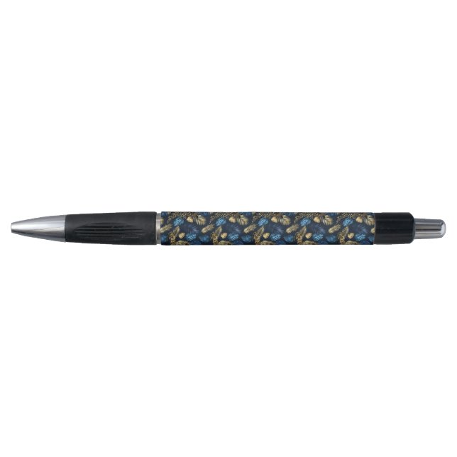 Blue and Gold Leopard Serie Design 8 Kugelschreiber (Vorderseite)