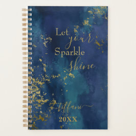 Blue and Gold Let Your Sparkle Shine Planner Planer