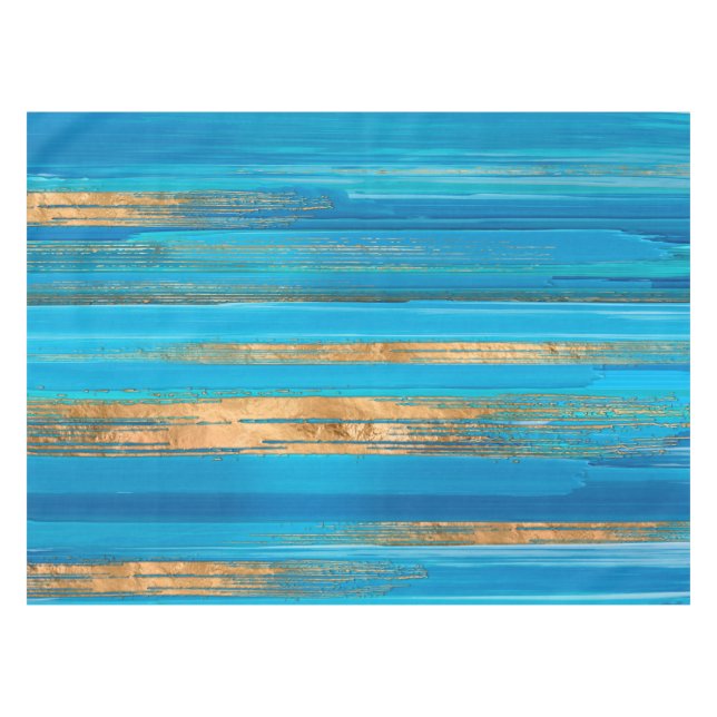 Blue and Gold lines Abstract N2 Tischdecke (Vorderseite (Horizontal))