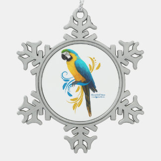 Blue and Gold Macaw Snowflake Ornament