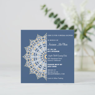 Blue and Gold Mandala Bridal Dusche Einladung