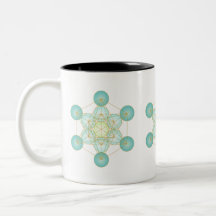 Blue and Gold Metatron's Cube Design