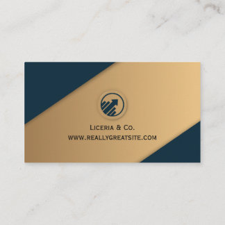 blue and gold modern business consultant business  visitenkarte