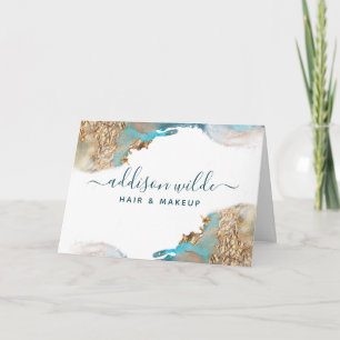Blue and Gold Moderne Art Liquid Client Vielen Dan Karte