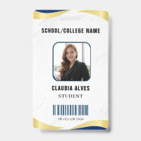 Blue and Gold Moderne Student Portrait Company
