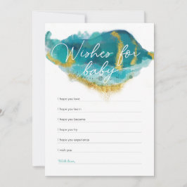 Blue and gold Ocean Baby Dusche Wünsche für Baby Einladung