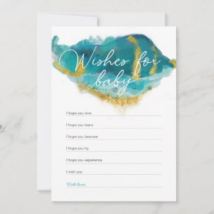 Blue and gold Ocean Baby Dusche Wünsche für Baby Einladung