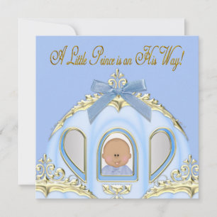 Blue and Gold Prince Baby Shower Einladungen