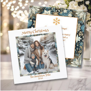 Blue and Gold Snowflakes Foto Weihnachten