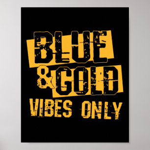 Blue and Gold Spirit Wear für High School Football Poster