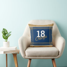 Blue and Gold Sport Thema werfen Kissen
