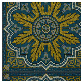Blue and Gold Star Point Deko Stoff
