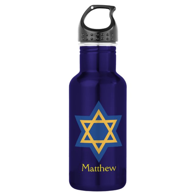 Blue and Gold Star von David Edelstahlflasche (Vorderseite)