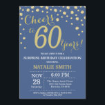 Blue and Gold Überraschung 60. Geburtstag Diamant Einladung<br><div class="desc">Überraschung 60. Geburtstag Einladung mit Blue und Gold Glitzer Diamond Hintergrund. Gold Confetti. Erwachsener Geburtstag. Männer oder Frauen zum Geburtstag.
Für weitere Anpassungen klicken Sie bitte auf die Schaltfläche "Anpassen" und verwenden Sie unser Designwerkzeug,  um diese Vorlage zu ändern.</div>