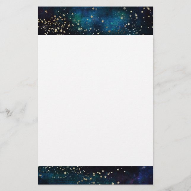 Blue and Gold Under Stars Night Sky (Vorderseite)