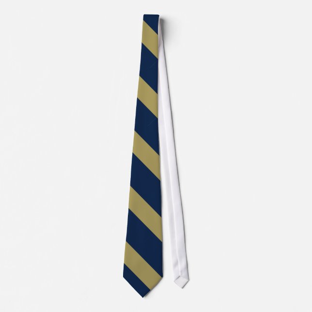 Blue and Gold University Stripe Krawatte (Vorderseite)