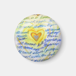 Blue and Gold What Cancer Cannot Do Heart Magnet
