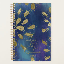 Blue and Gold with Motivational Quote Planner Planer