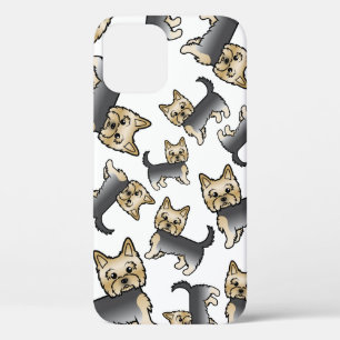 Blue and Gold Yorkshire Terrier Dog Muster Case-Mate iPhone Hülle