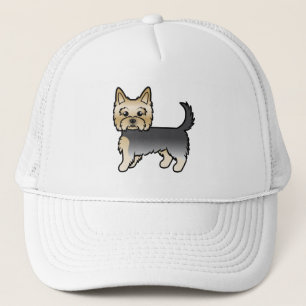 Blue and Gold Yorkshire Terrier Yorkie Cartoon Dog Truckerkappe