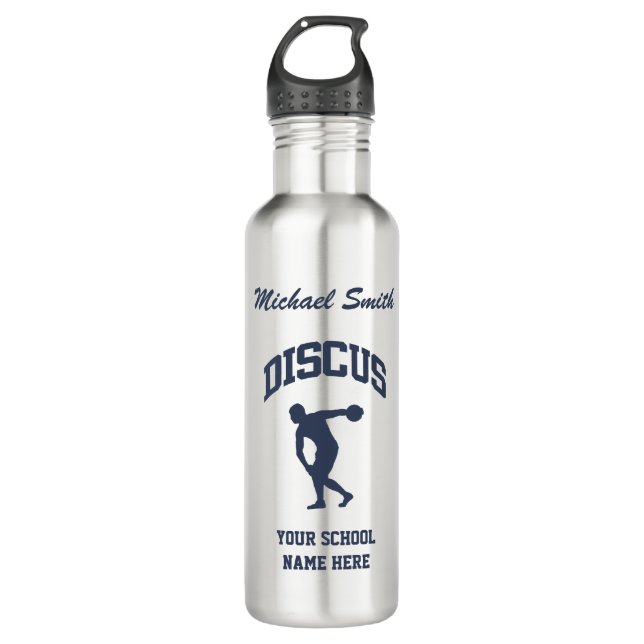 Blue and Grau Discus Thrower Liberty Flasche Edelstahlflasche (Vorderseite)