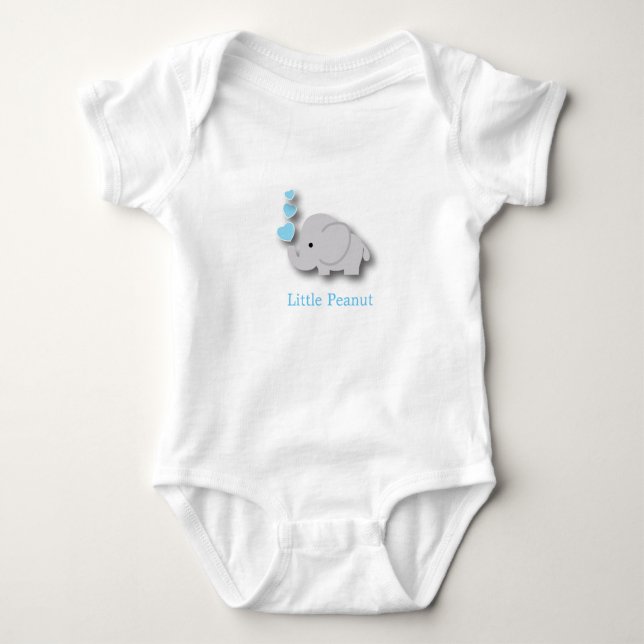 Blue and Gray Baby Elephant 🐘 - Little Peanut Strampler (Vorderseite)