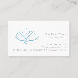 Blue and Gray Lotus Blume Business Card Visitenkarte