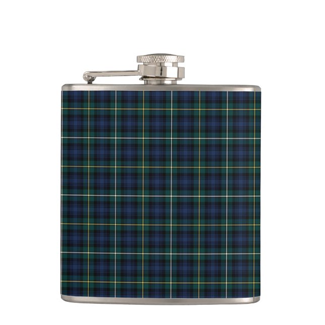 Blue and Green Campbell Argyll Scottish Kariert Flachmann (Vorderseite)