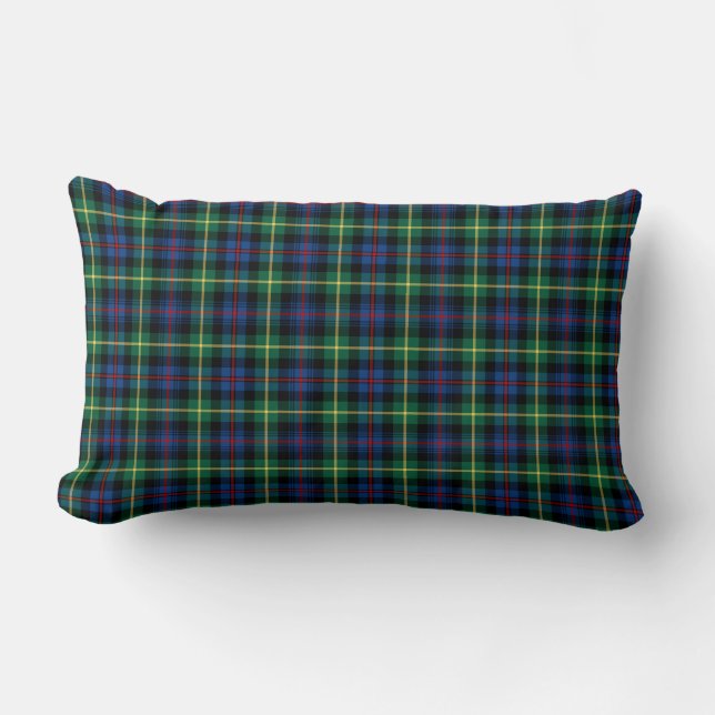 Blue and Green Farquharson Clan Scottish Kariert Lendenkissen (Vorderseite)