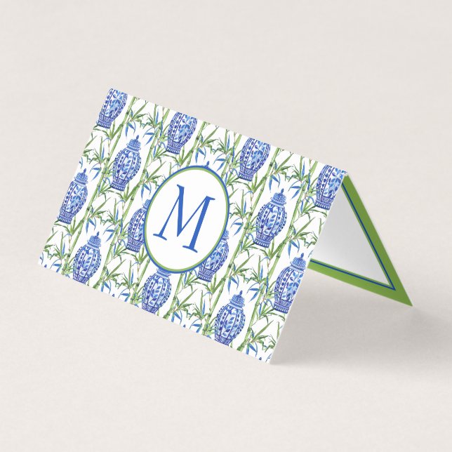 Blue and Green Ginger Jars and Bamboo Monogram (Vorderseite)