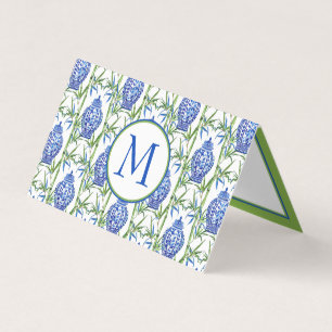 Blue and Green Ginger Jars and Bamboo Monogram