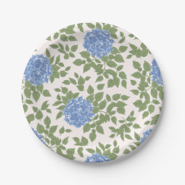 Blue and Green Hydrangea Florals Pappteller