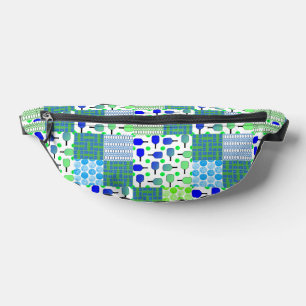 Blue and Green Pickleball Courts, Paddles & Balls Bauchtasche