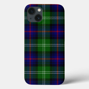 Blue and Green Scottish Clan Sutherland Tartan iPhone 13 Hülle