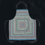 Blue and green square ethnic ornament scarf schürze<br><div class="desc">Blue and green square ethnic ornament scarf
 scarf,  square,  multicolored,  green,  blue,  pink,  rustic,  boho,  decor,  ornament,  decoration,  blanket,  handkerchief,  shawl,  ethnic,  folklore</div>