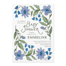 Blue and Green Sweet Country Floral Baby Shower
