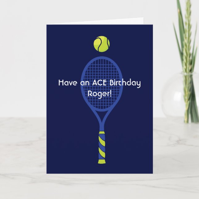 Blue and green Tennis 🎾 Ace Birthday Postcard Karte (Vorderseite)