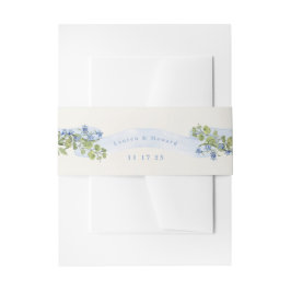 blue and greenery floral arms monogram wedding einladungsbanderole
