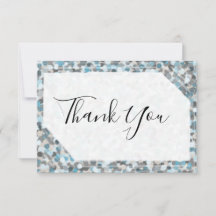 Blue and Grey Abstrakt Stone Danke Card