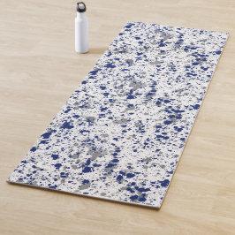 Blue And Grey Paint Splash And Splatter Pattern Yogamatte