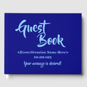 Blue and Light Sky Blue Generic Event Guest Book Gästebuch