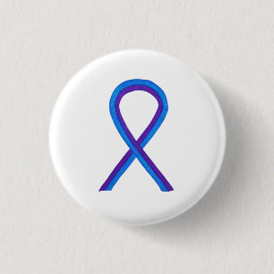 Blue and Lila Ribbon Awareness Custom Buttons