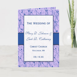 Blue and Lilac Wedding Program Einladung