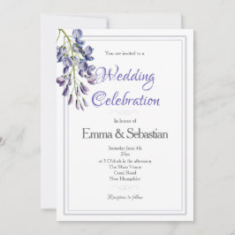 Blue and Lilac Wisteria Wedding Einladung