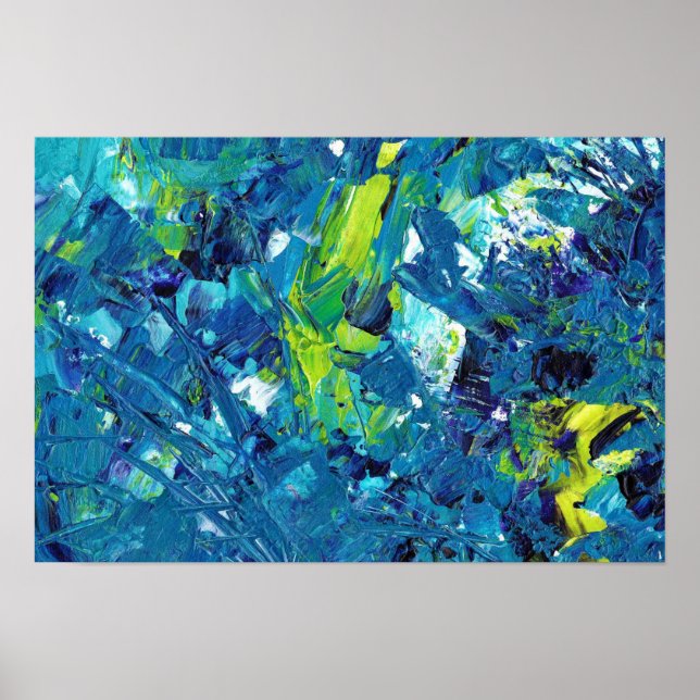 Blue and Lime Green Art Poster (Vorne)