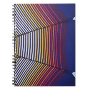 Blue and multicolored umbrella notizblock