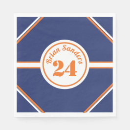 Blue and Orange Baseball Theme Serviette
