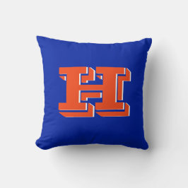 Blue and Orange Collegiate Color Style Monogram Kissen
