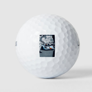 Blue and orange race car golfball