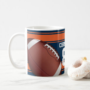 Blue and Orange Stripes Jersey Grid Iron Football Kaffeetasse
